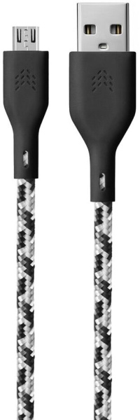 Зарядный кабель Rocket Flex, USB-A  Micro-USB 1м, нейлоновая оплетка, чб